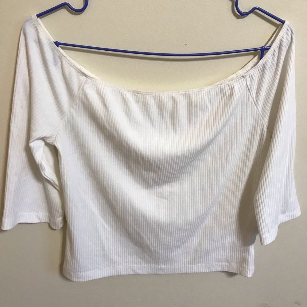 ribbed off the shoulder top